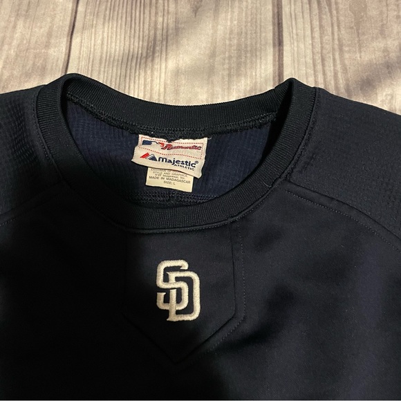 San Diego Padres Authentic Vintage Sweater MLB Majestic - Picture 3 of 4